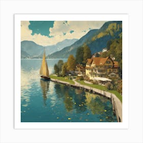 On Lake Attersee, Gustav Klimt 5 Art Print