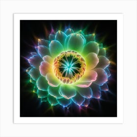 Radiant Blossom Bioluminescent Beauty Art Print