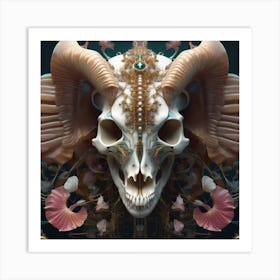 Skull Of A Ram Art Print