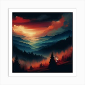 Sunset In The Mountains 169 Art Print