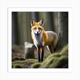 Red Fox In The Forest 11 Art Print