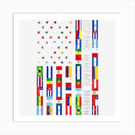 Hispanic Heritage Month Decoration Portuguese Country Flags Art Print