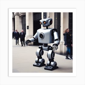 Robot On The Street 5 Art Print