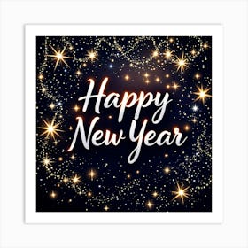 Happy New Year Background Art Print