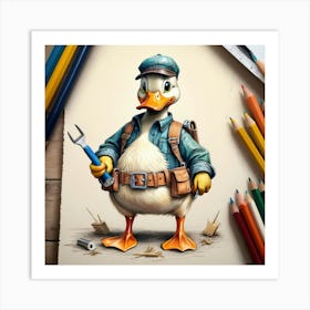 Ducky Cartoon Art Print