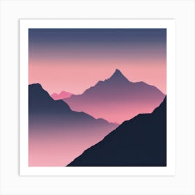 Sunset Mountain Range Art Print