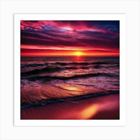 Sunset On The Beach 198 Art Print