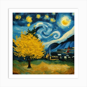 Tree Van Gogh Style Painting Art Print