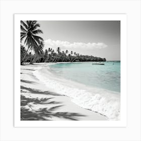 Black And White Beach Art Print