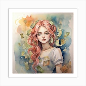 Money Girl Art Print