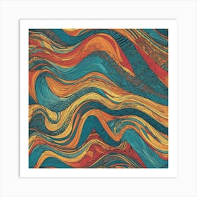 Abstract Wavy Pattern Art Print