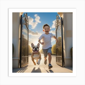 Boy And His Dog Art Print