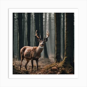 Deer In The Forest 22 Art Print