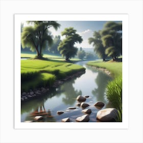 River In The Grass 6 Art Print