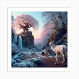 Deer In The Forest 36 Art Print