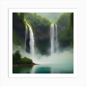 Majestic Waterfalls Art Print