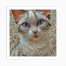 Blue Eyes Cat Art Print