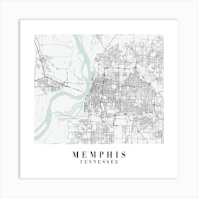 Memphis Tennessee Street Map Minimal Color Square Art Print
