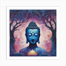 Buddha's Dream Amidst Enchanted Foliage" Art Print