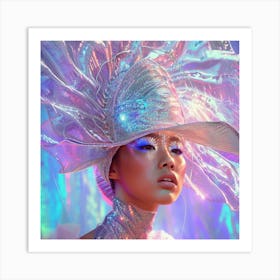 Asian Woman In A Hat Art Print