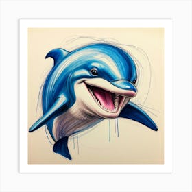 Dolphin Drawing 3 Art Print