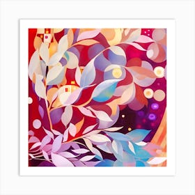 Graceful Vines with Patterns Art Print