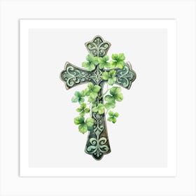 Shamrock Cross Art Print