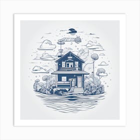 House In The Sky Art Print