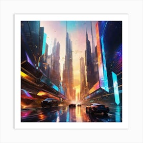 Futuristic City 158 Art Print