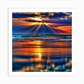 Sunset On The Beach 543 Art Print