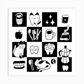 Dentist Checks Pattern Art Print