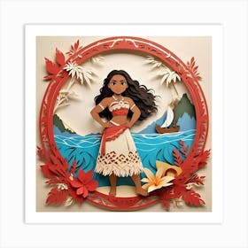 Moana Paper Cut Art Art Print