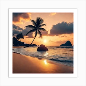 Sunset On The Beach 2 Art Print