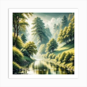 River In The Forest 67 Art Print