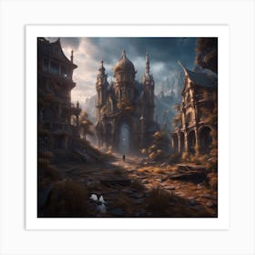 Ruined city of Merkenshire Art Print