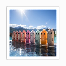 Pez Polar Pool Party - Candy Swimming Art Print