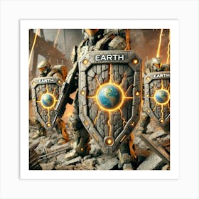 Earthguard Sentinel Elemental Shields Art Print