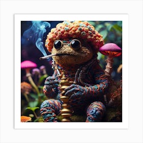 Frog Smoking A Pipe Art Print