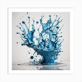 Blue Splash Art Print