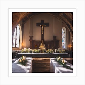 Wedding Ceremony In A Church Art Print