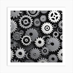 Gears Background 14 Art Print