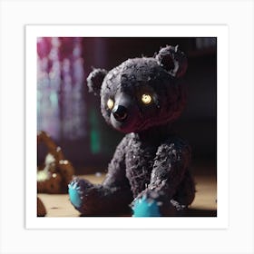 Glowing Eyesteddy Bear Art Print