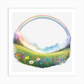 Rainbow In The Meadow Art Print