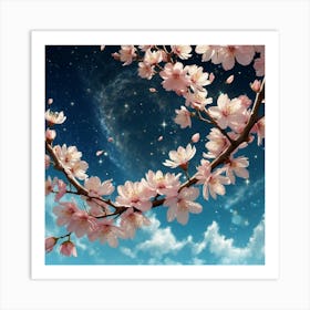 Default Image Digital Artwork Featuring Cherry Blossom Petals 1 Art Print