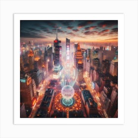 New York City At Night 2 Art Print