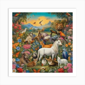 Garden Of Animals Art Print