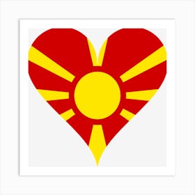 Heart Flag Macedonia Love National Flag Art Print