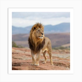 Lion In The Wild Art Print