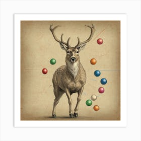 Deer With Balls 2 Art Print