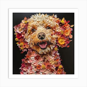 Floral Dog Art Print